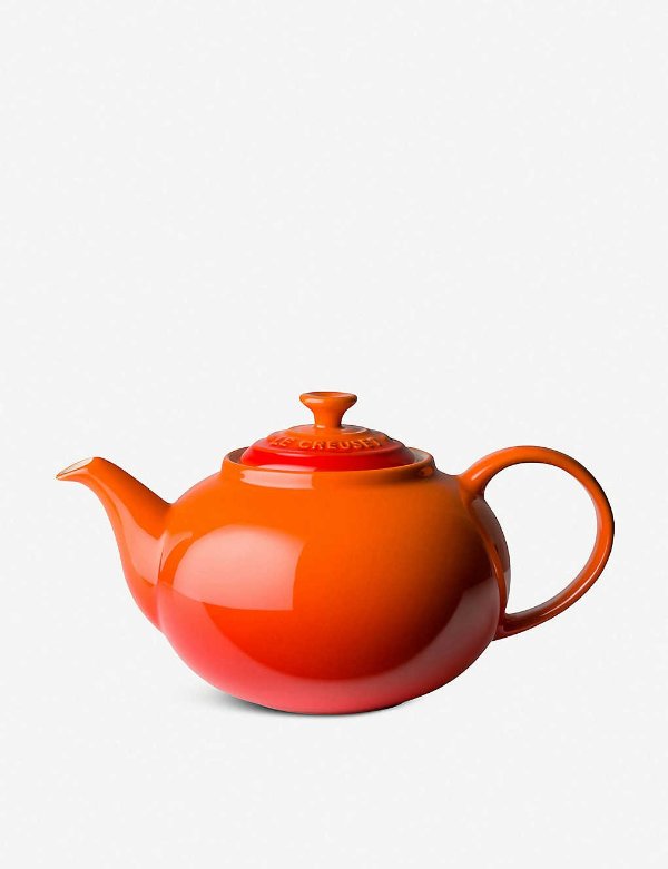 橙色陶瓷茶壶