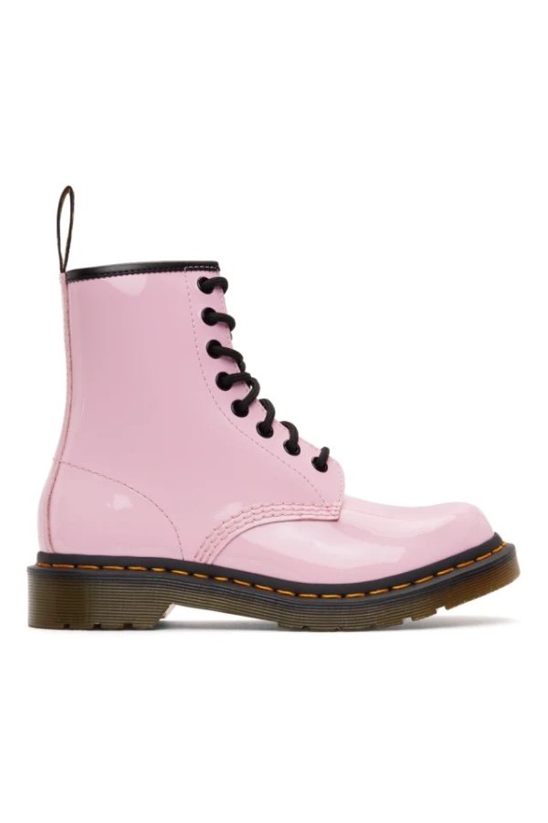 Pink Patent 1460 马丁靴