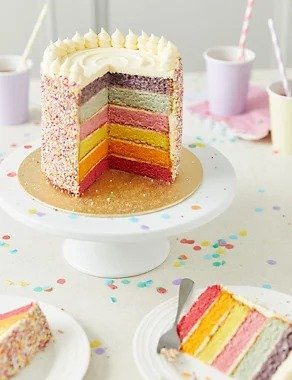彩虹分层蛋糕 (Serves 12) | M&S