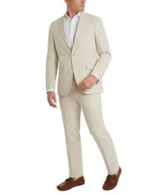 Men's Slim-Fit Stretch Linen Solid Suit