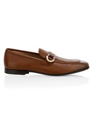 - Side Buckle Leather Loafers