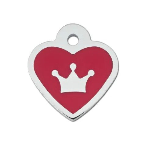 Quick-Tag Small Epoxy Red Heart Personalized Engraved Pet ID Tag, 1" W X 1 1/8" H | Petco