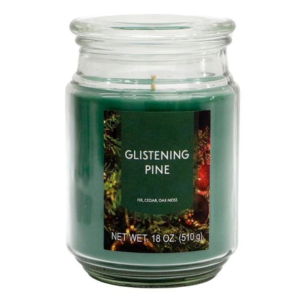 Glistening Pine Scented Jar Candle, 18oz