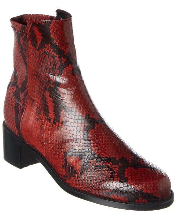 Easy On Reserve Python-Embossed Leather Bootie