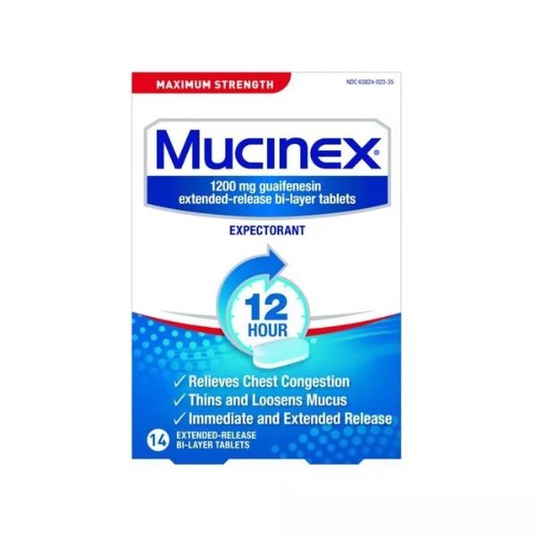 Mucinex Maximum Strength 12-Hour Chest Congestion Expectorant Tablets