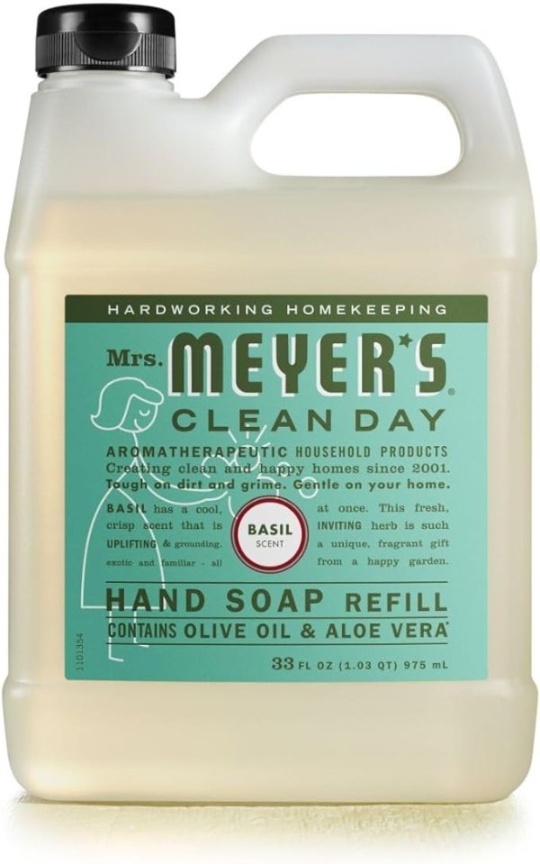 Mrs. Meyer's Liquid Hand Soap Refill, Basil, 33 Ounce