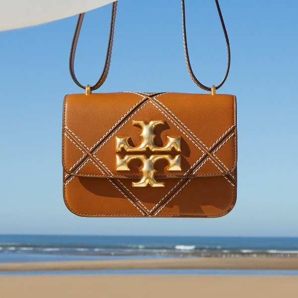 Elenor brown patchwork leather cross-body bag