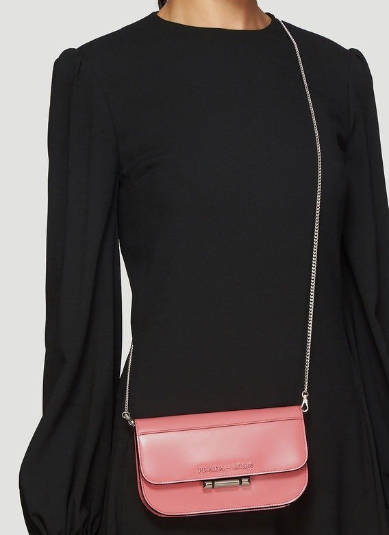Sybille Leather Shoulder Bag in Pink