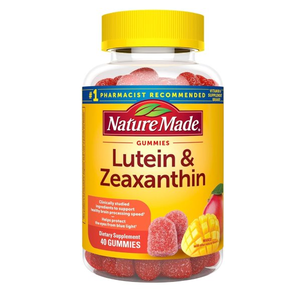 Nature Made Lutein & Zeaxanthin Gummies, Eye and Brain Supplement, 40 Vegan Gummies, 20 Day Supply
