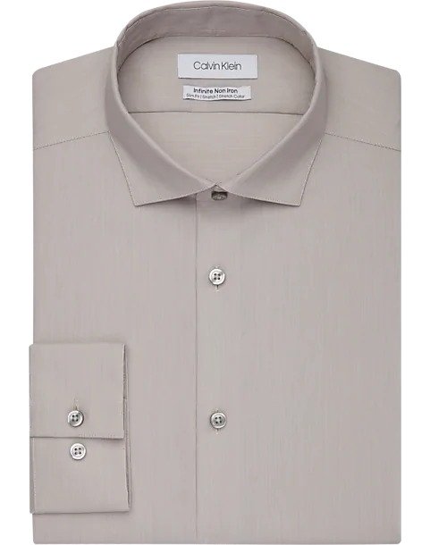 Infinite Non-Iron Taupe Slim Fit Dress Shirt - Men's Sale | Men's Wearhouse