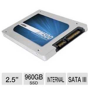 960 GB Crucial M500 2.5" SATA III MLC 内置固态硬盘(CT960M500SSD1) 