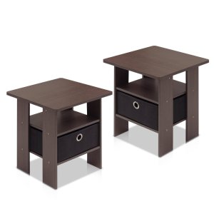 Furinno Home Living Storage End Table (Set of 2)