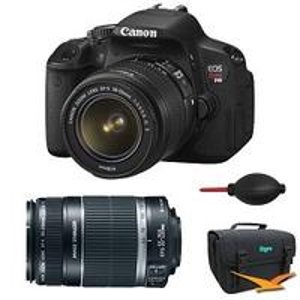 Canon EOS Digital Rebel T4i 18MP SLR Camera 18-55mm & 55-250mm Bundle