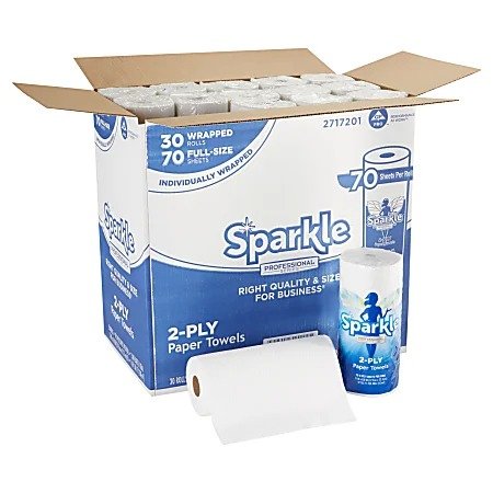 Sparkle Professional Series by GP PRO 2 Ply Kitchen Paper Towels 70 Sheets Per Roll Pack Of 30 Rolls - Office Depot