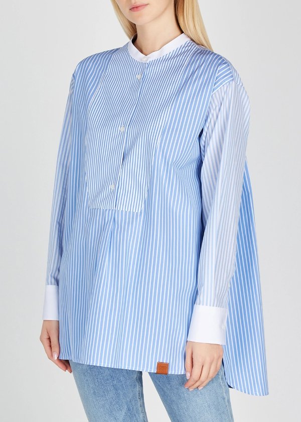 Blue striped cotton tunic