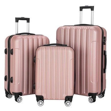 3 Piece Set Traveling Storage Suitcase Spinner Hardshell Lightweight TSA Lock
