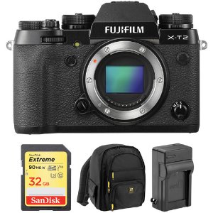 FUJIFILM X-T2 Mirrorless Digital Camera Body with Free Accessory Kit