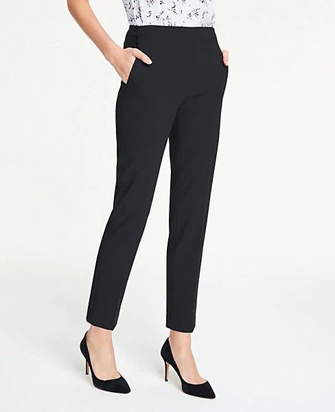 The Side-Zip Ankle Pant in Bi-Stretch | Ann Taylor