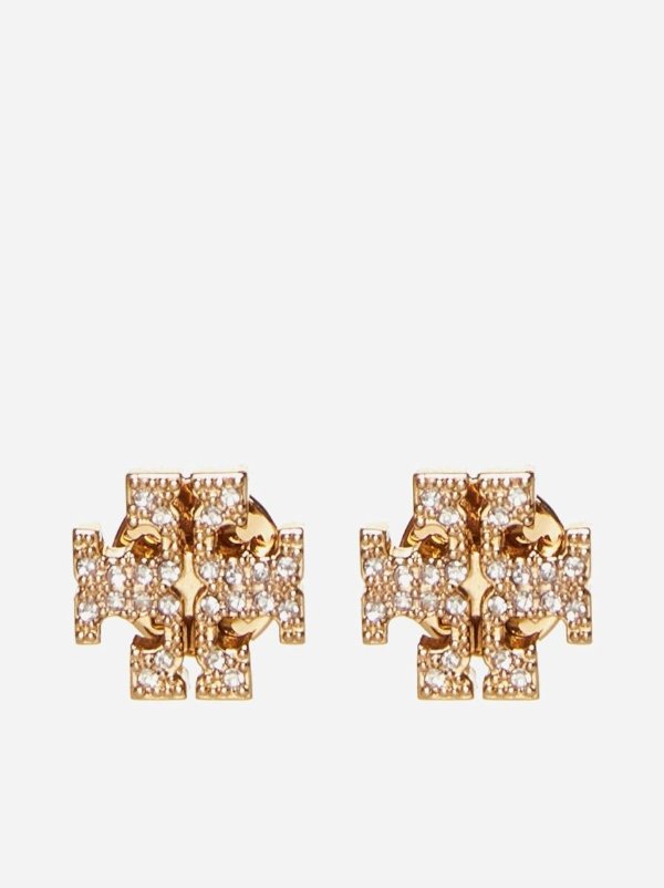 Kira crystals logo earrings