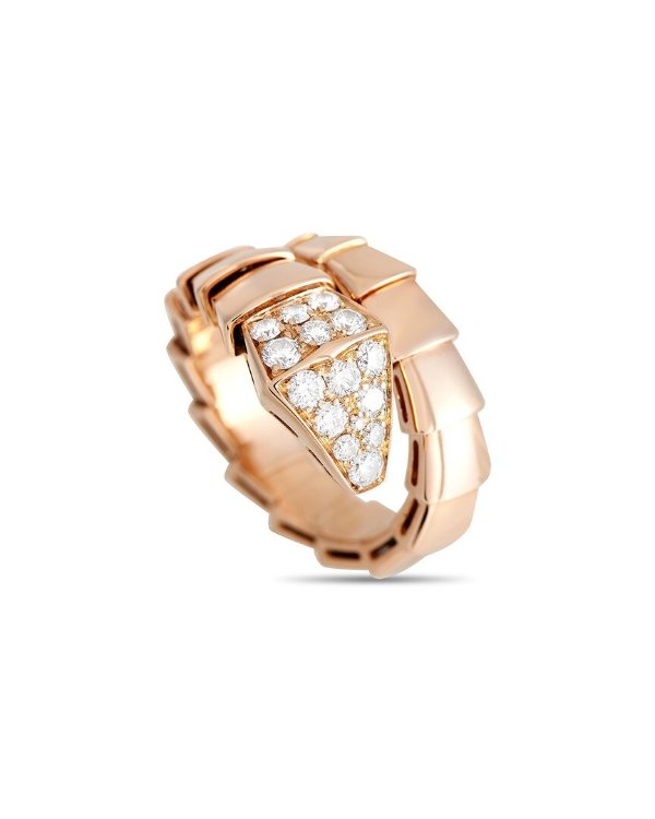 Bulgari 18K Rose Gold 0.53 ct. tw. Diamond Serpenti Viper Ring (Authentic Pre- Owned)