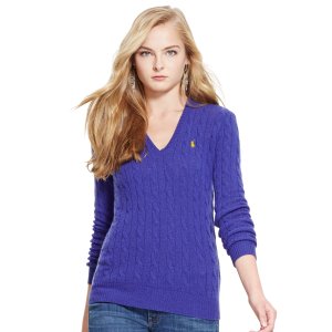 Ralph Lauren Cable-Knit V-Neck Sweater, 7 Colors Available
