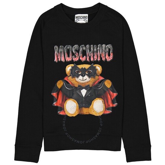 Men's Bat Teddy Bear Print Sweatshirt In Black