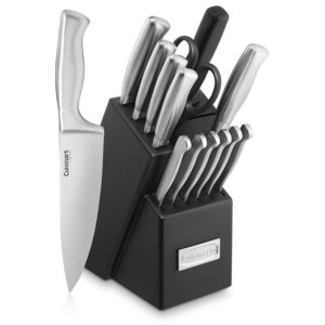 15-Piece Cuisinart Stainless Steel Hollow Handle Cutlery Block Set