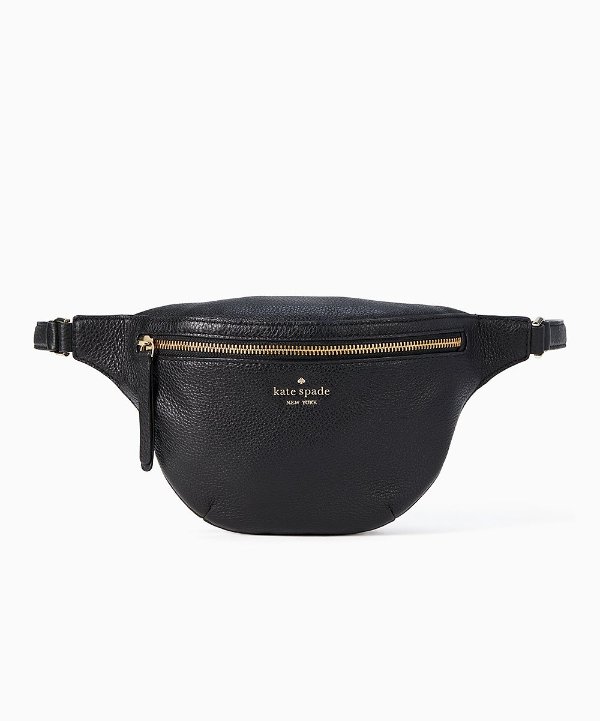 Black Jackson Leather Belt Bag