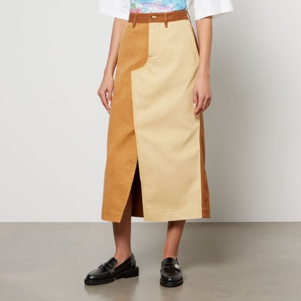 Marni X Carhartt WIP Corduroy and Canvas Midi Skirt