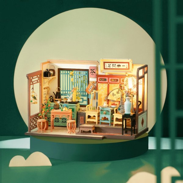 ROBOTIME若态 茶馆 一曲闲茗 立体拼图模型摆件DIY中国风小屋 | 亚米