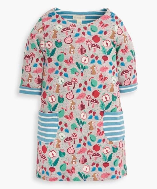 Marl Gray & Blue Stripe Winter Berry Shift Dress - Infant, Toddler & Girls