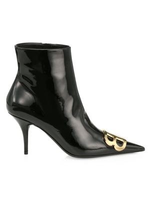 - BB Patent Leather Ankle Boots
