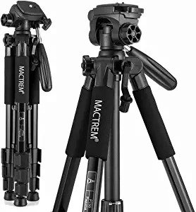 PT55 Travel Camera Tripod Lightweight Aluminum for DSLR SLR Canon Nikon Sony Olympus DV with Carry Bag -11 lbs(5kg) Load (Black)