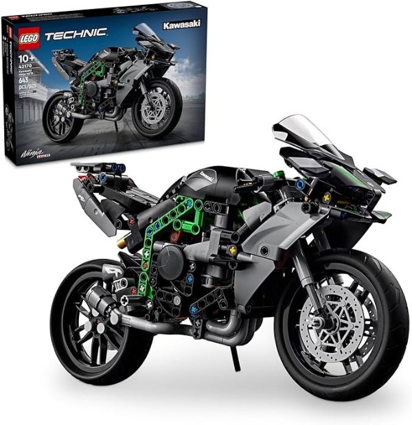 Technic Kawasaki Ninja H2R Motorcycle Toy for Build and Display, Kid's Room Decor, Collectible Building Set for Boys and Girls Ages 10 and Up, Scale Model Kit for Independent Play, 42170