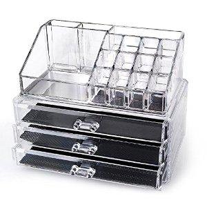 Home-it® Clear acrylic makeup organizer cosmetic organizer and Large 3 Drawer