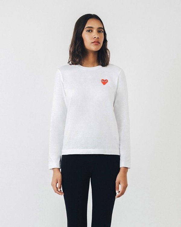 White with Red Heart Play T-Shirt