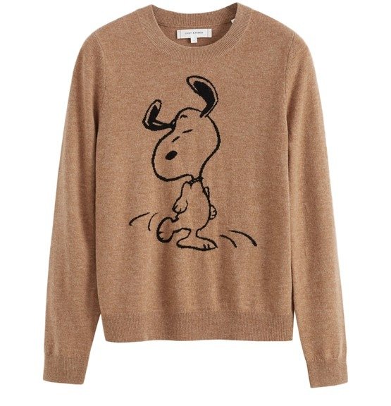 Wool-Cashmere Dancing Snoopy Sweater
