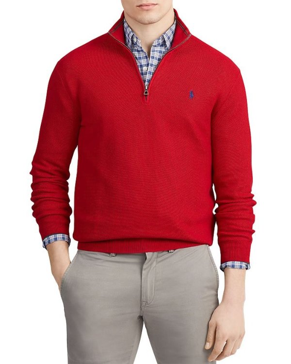 Cotton Quarter-Zip Sweater