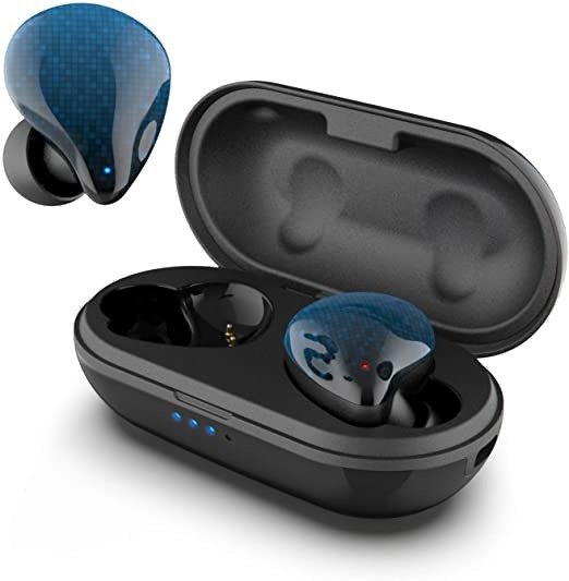 ICON True Wireless Earbuds, Stereo Sound, 30 Hours Playtime, Bluetooth 5.0, One-Step Pairing, Touch Control, Passive Noise Canceling, IPX5 Waterproof for Outdoor and Indoor Activities-Blue