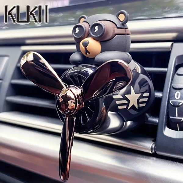 1pc Bear Pilot Car Air Freshener Airplane Vent Perfume Diffuser Vehicle Accsesories Interiors Decoration Car Aromatherapy Pendant Outlet Fragrance
