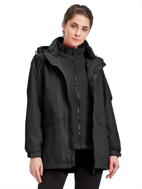 3 In 1 Thermal Jacket Waterproof Windproof Reflective And Fleece Lined | 90 Days Buyer Protection | Temu