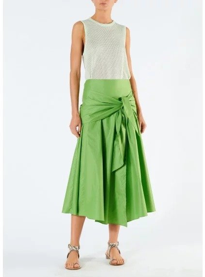 Tibi Glossy Plainweave Wrap Skirt