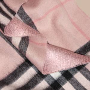 BURBERRY Reversible Metallic Check Cashmere Scarf - Ash Rose 4040745 -  Dealmoon