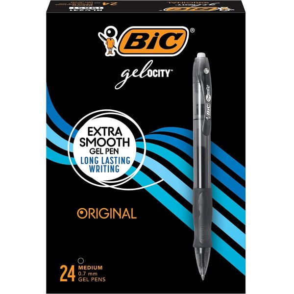 Gel-ocity Original Black Gel Pens,  (0.7mm), 24-Count
