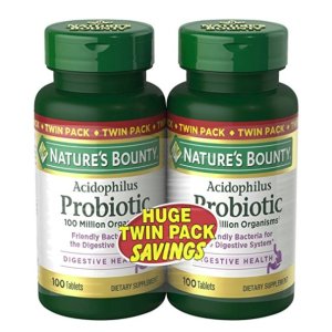 Nature's Bounty Probiotic Acidophilus, 100 Tablets (Pack of 2)