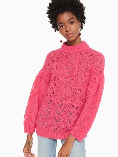 pointelle stitch sweater