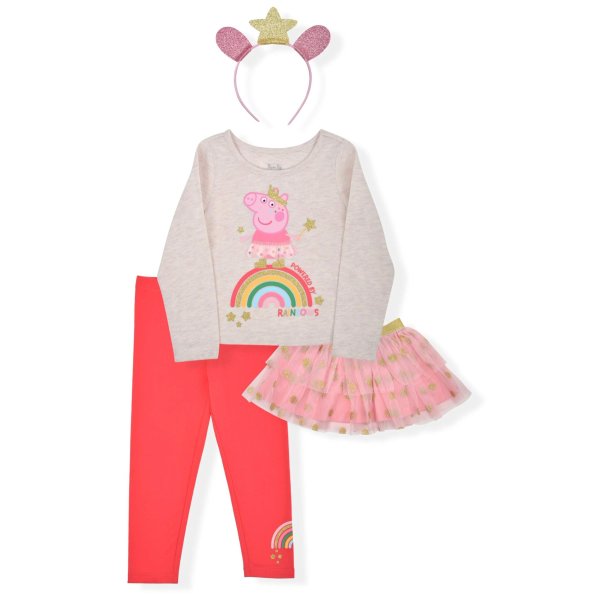 Baby Girls & Toddler Girls Roleplay Long Sleeve Top, Leggings, Tutu Skirt & Headband, 4pc Outfit Set (12M-5T)