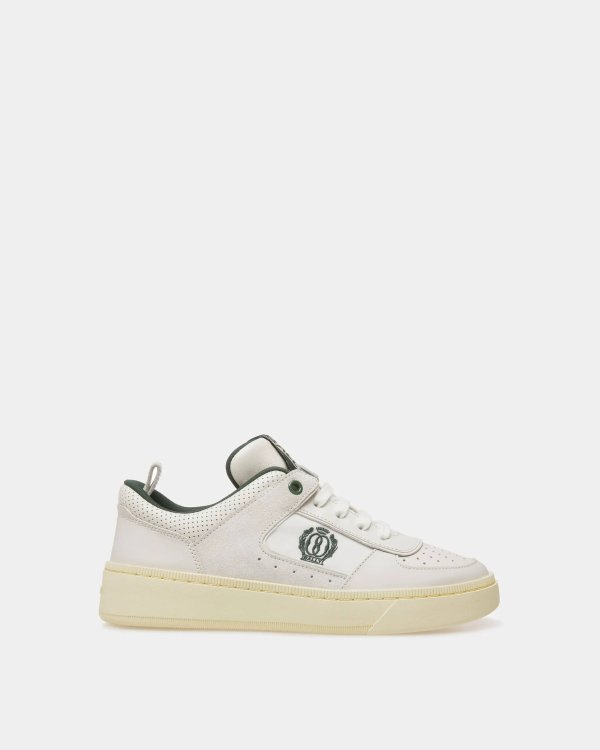 Raise Sneakers In White And Green Leather