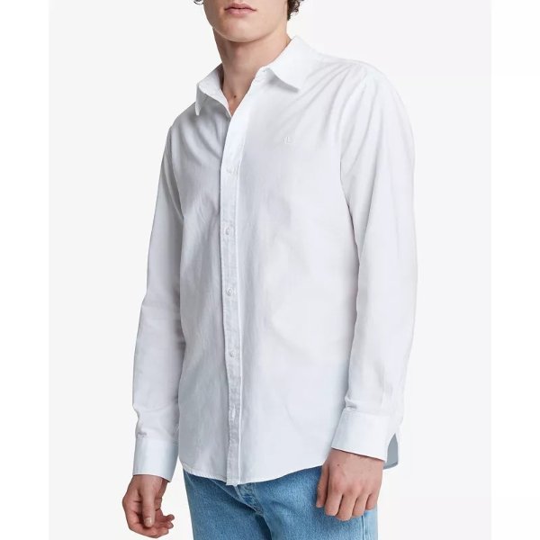 Men's Solid Button-Front Oxford Shirt