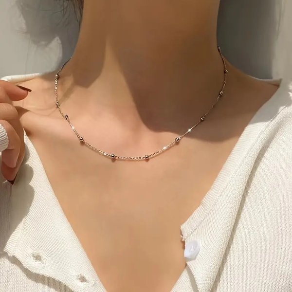 925 Sterling Silver Necklace Women's Versatile Jewelry No Pendant Chain Clavicle Chain Gift - Clothing, Shoes & Jewelry - Temu